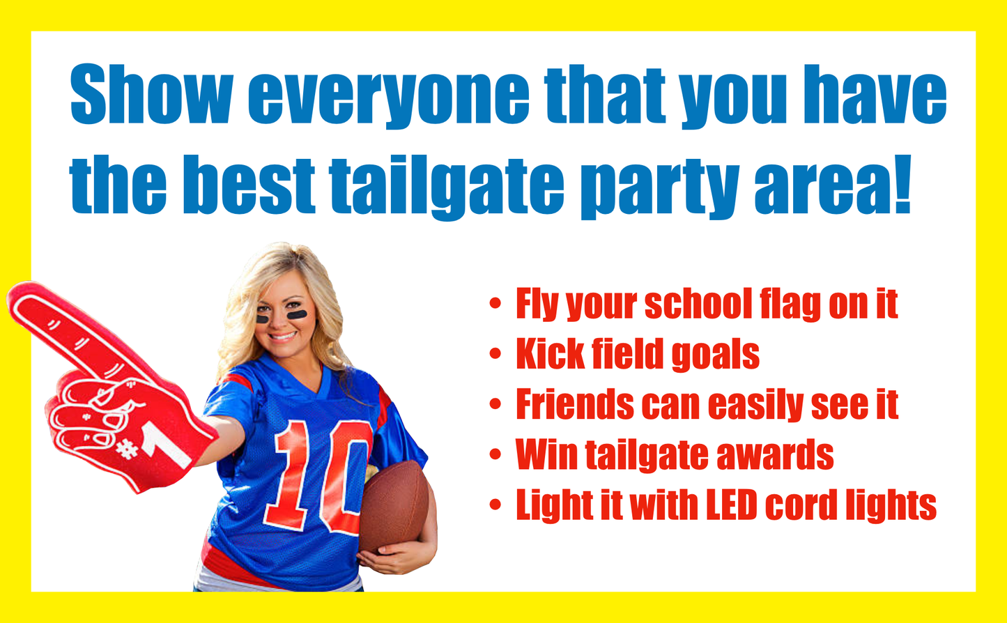 Jumbo Football Goal Post - 10 FEET TALL - The ULTIMATE Tailgate Party Field Goal